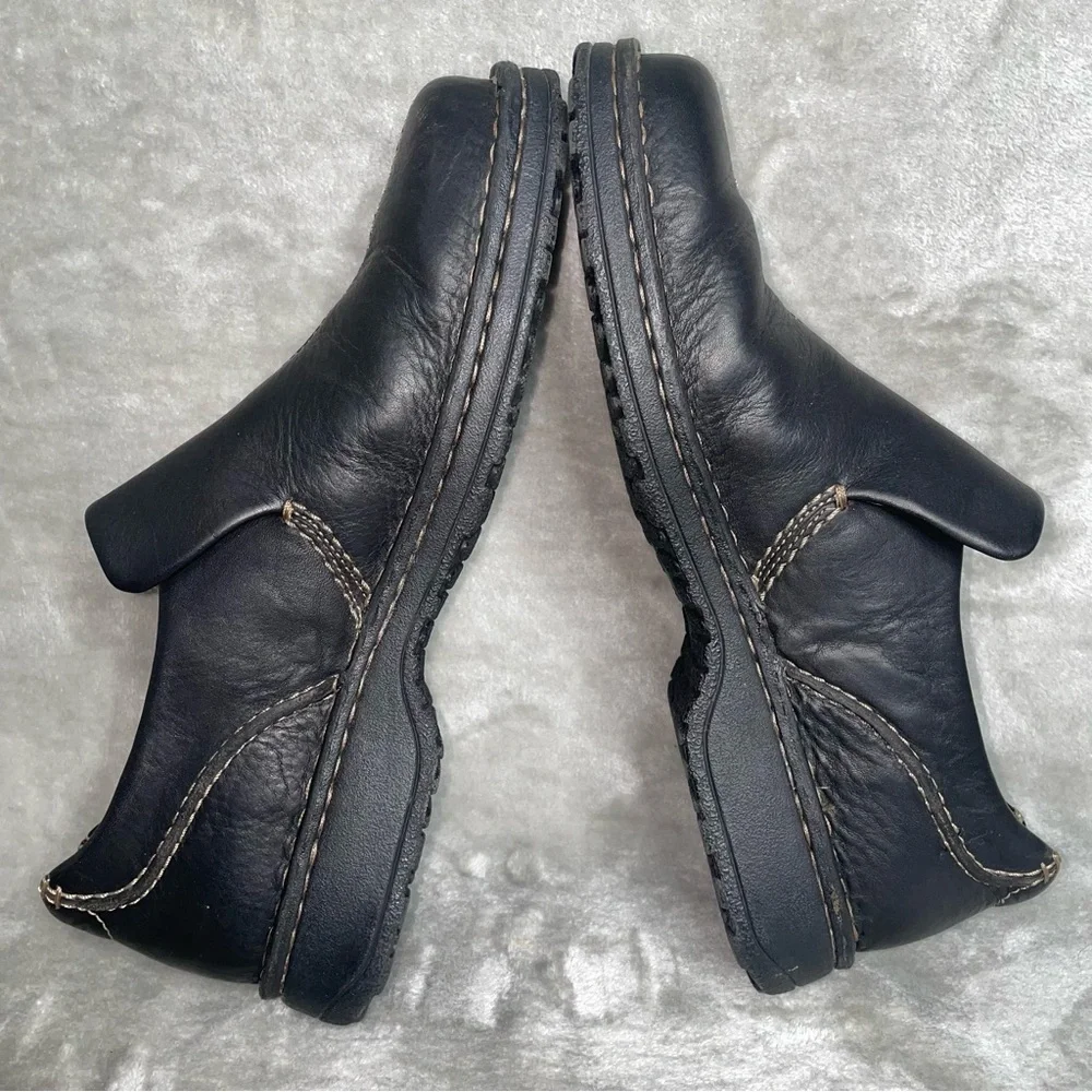 Clarks Active Air Black Leather Loafers Light Stitching Men's Size 12 Slip On